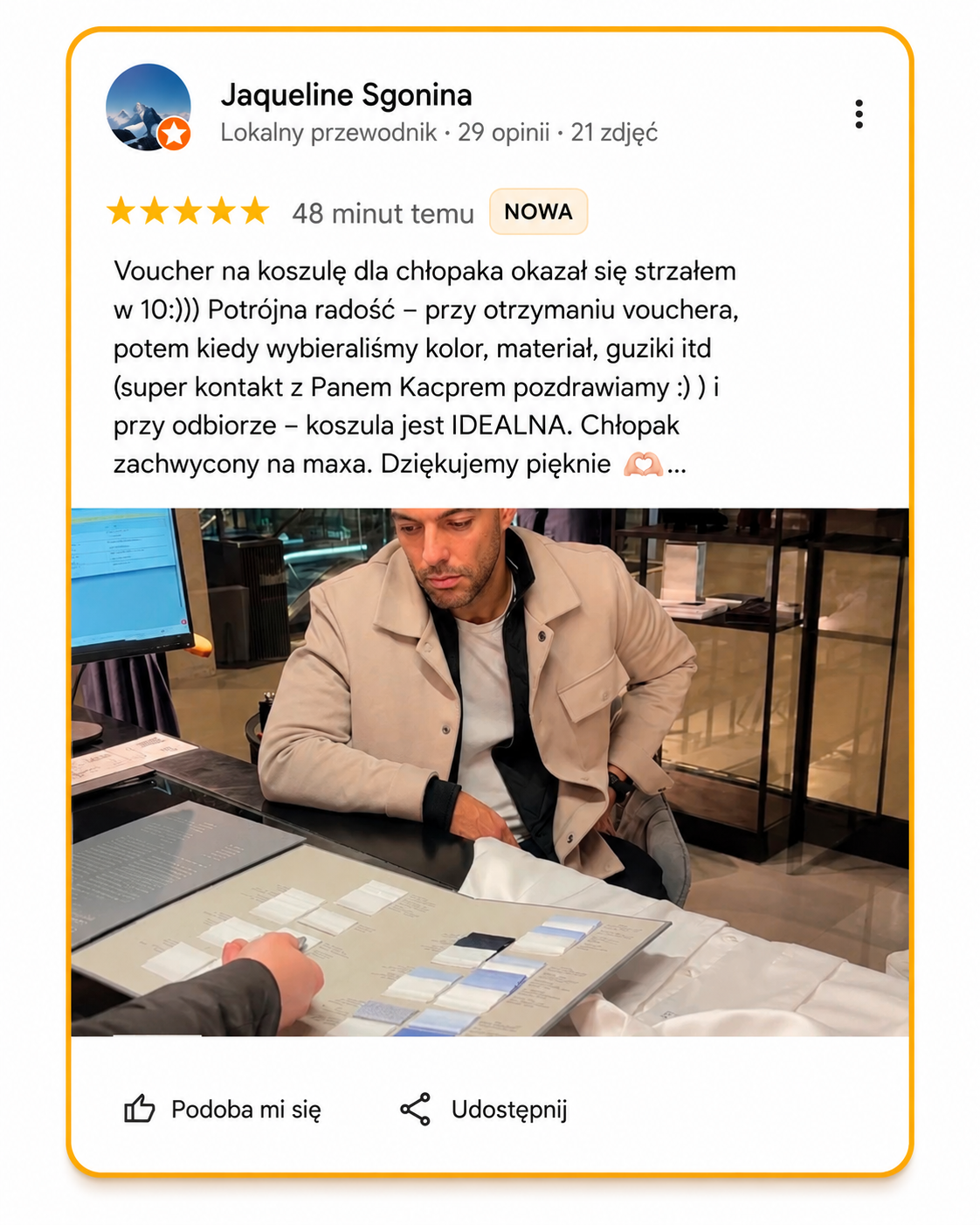 Opinia klienta Tailors Club